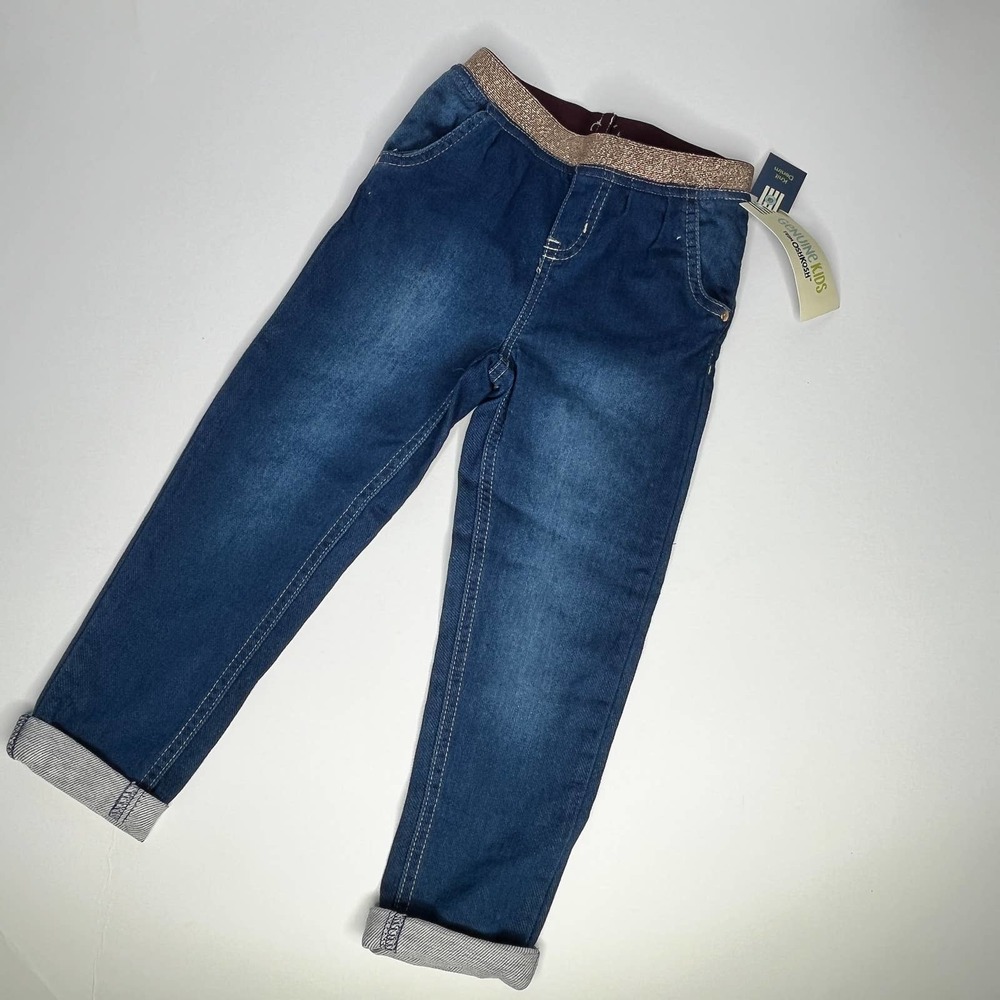 Genuine Kids Osh Kosh Pants Gold Knit Denim New 4T